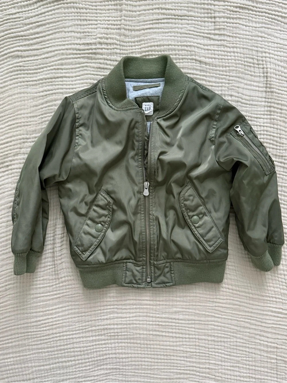 Baby GAP 4T Olive Green Bomber Jacket